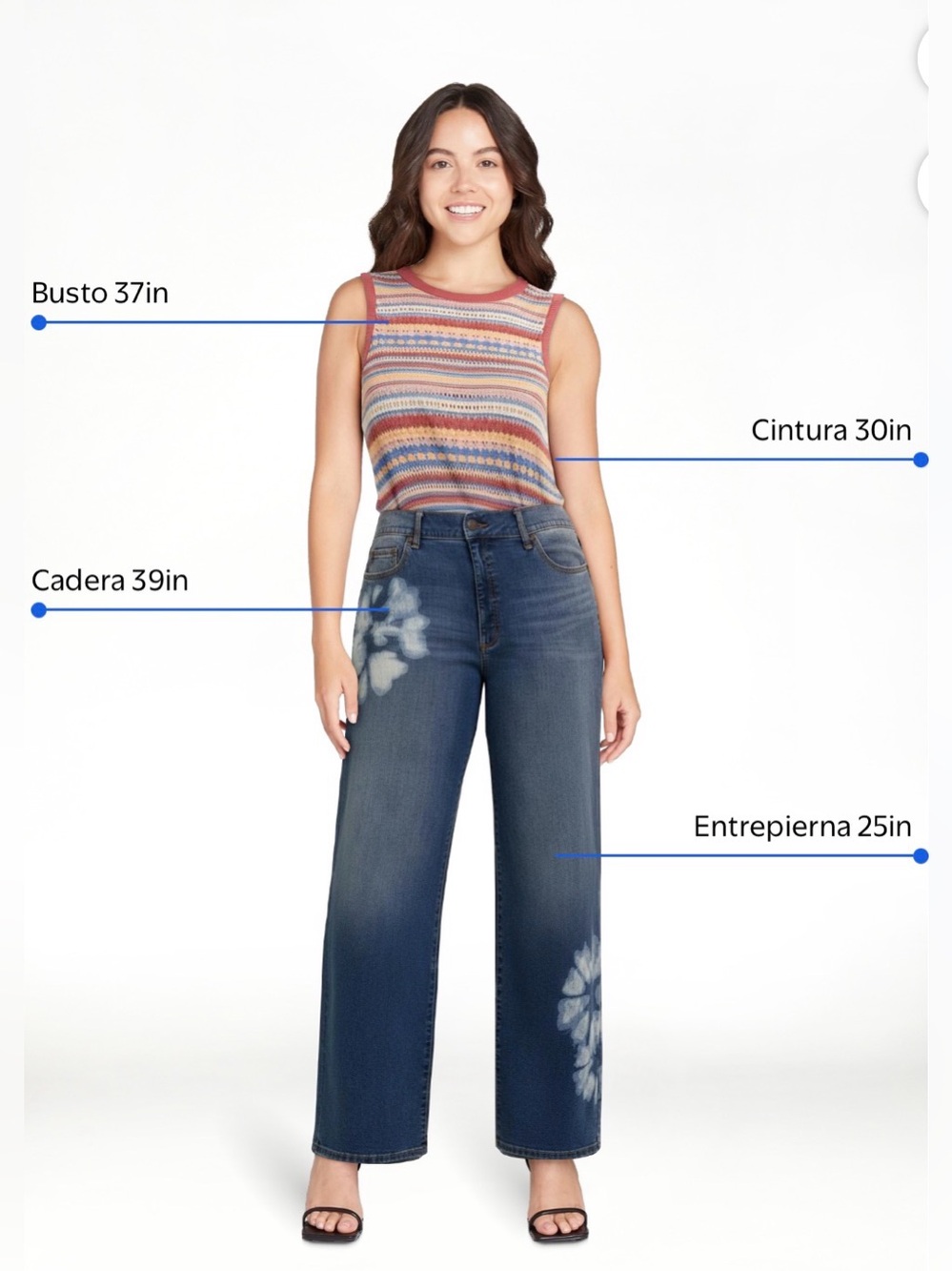 NWT Jessica Simpson Mid-Rise Relaxed Straight-Leg Jeans White Print size: 10 - Picture 2 of 8